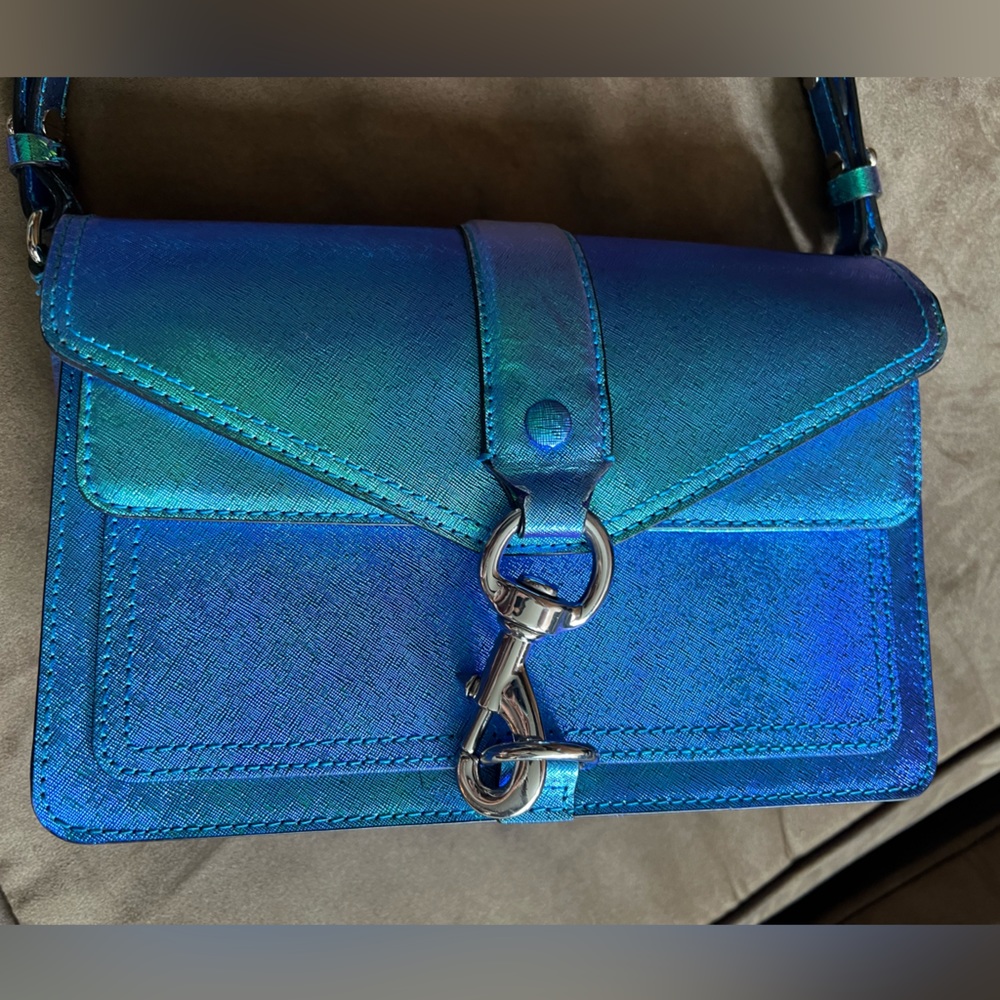Rare NWOT Rebecca Minkoff Hudson Moto Iridescent Crossbody Shoulder Bag Purse - Picture 2 of 16